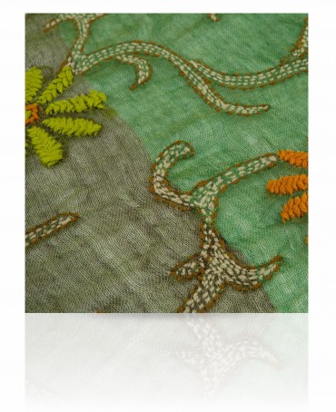 Палантин Женский ZW.EMB/GREY.GREEN